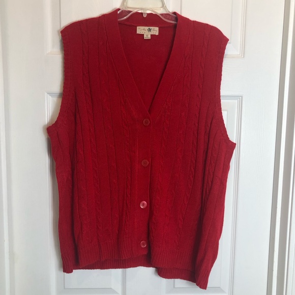 Turtle Bay Sleeveless Button Down Cable Knit Vest   Size 2XL - Picture 1 of 6